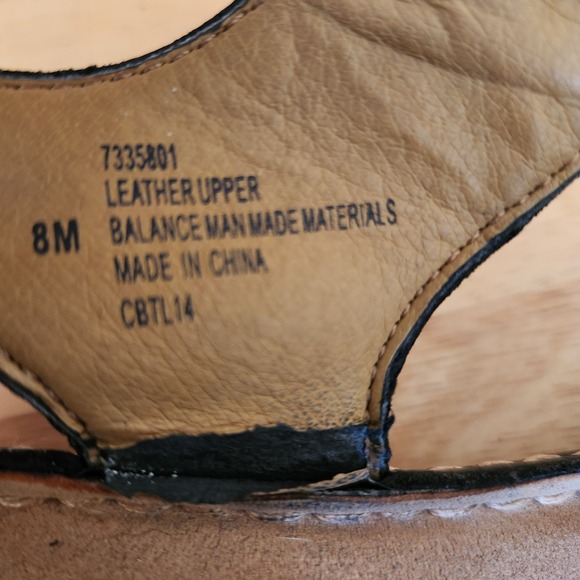 SOFTSPOTS Women's •Pamela• Wedge Sandal 8M Pillow Top Tech Black Upper Leather - Picture 7 of 7